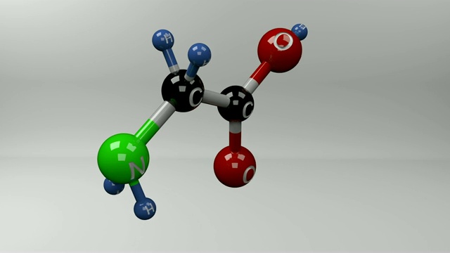甘氨酸分子。视频素材