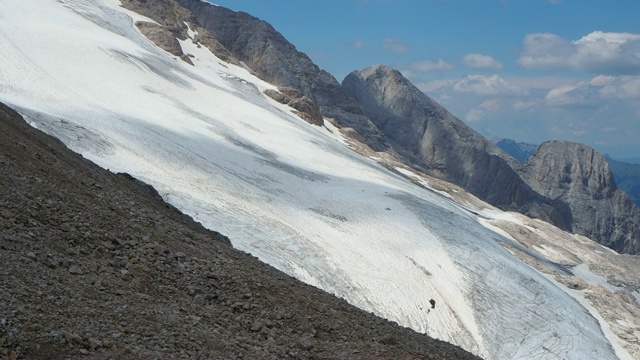 Marmolada,意大利。景观冰川在夏季的时间视频素材