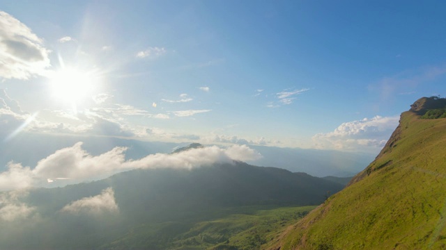 泰国清迈美丽的天空、云、雾和山视频素材