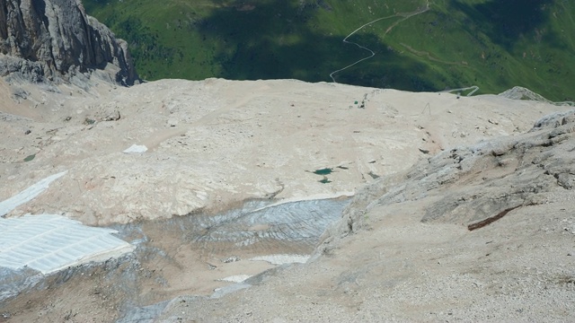 Marmolada,意大利。景观冰川和白云石在夏季时间视频素材