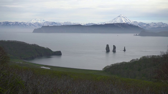 美丽的海景:堪察加半岛太平洋海岸视频素材