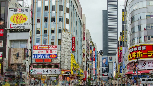 4K缩小延时:日本东京新宿歌舞伎町视频素材