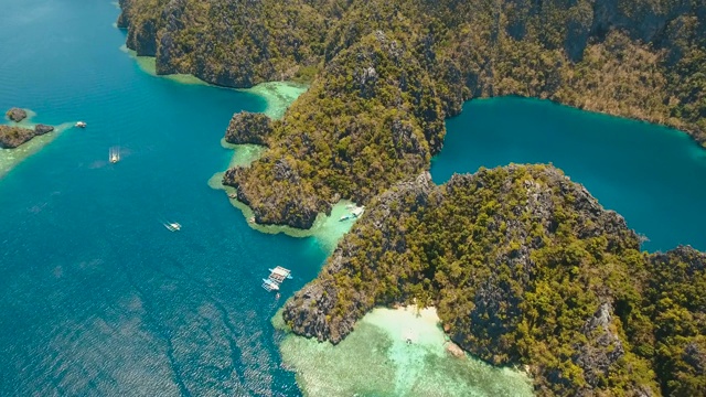 海景与美丽的泻湖菲律宾，巴拉望视频素材