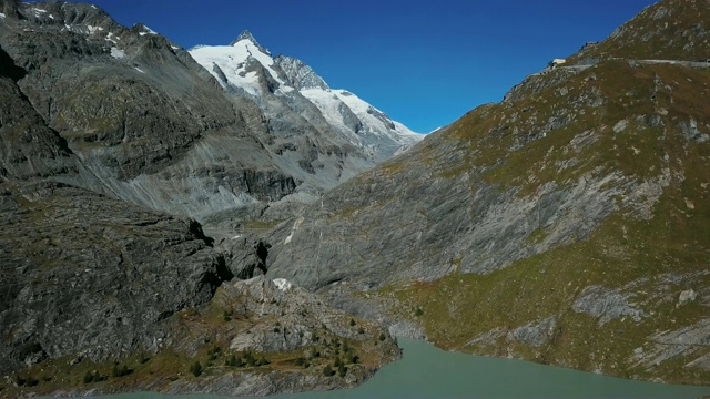 大格洛克纳冰川和风景优美的高山公路，奥地利鸟瞰图视频素材