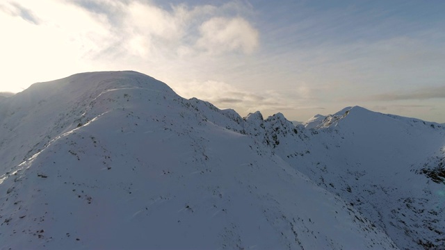 雪山鸟瞰图在冬天视频素材