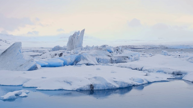 MS风景冰山，Jokulsarlon泻湖，冰岛视频素材