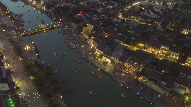 夜景会安古城或会安古镇视频素材