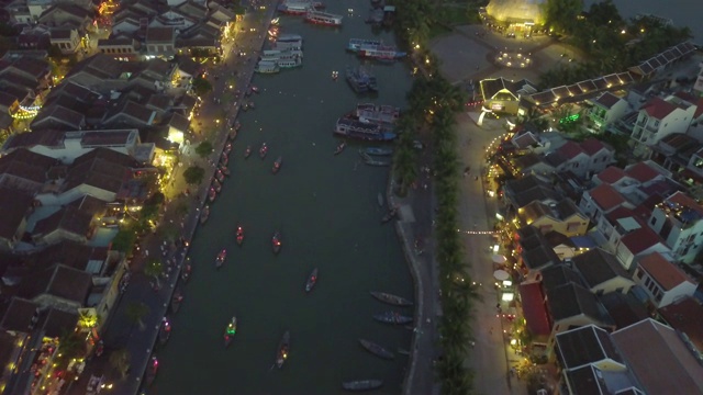 夜景会安古城或会安古镇视频素材