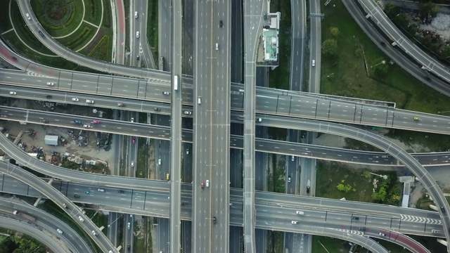 高速公路鸟瞰图视频素材