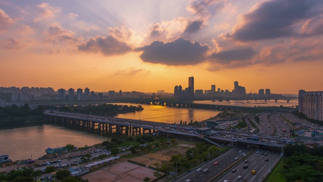 韩国首尔的蓝天。视频素材