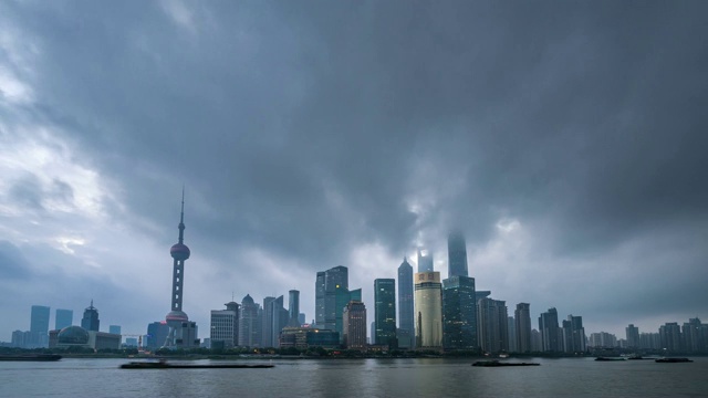 上海夜景-时光流逝视频素材