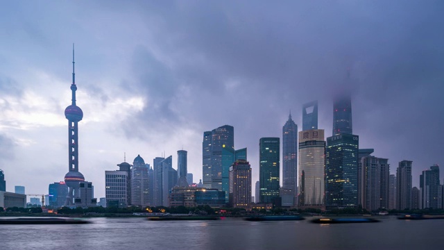 上海夜景-时光流逝视频素材