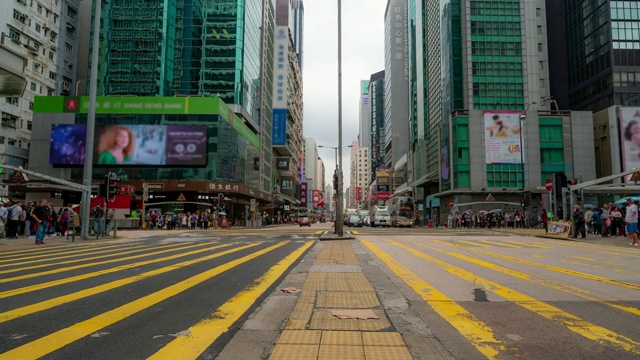 延时:香港弥敦道孟角站的行人与交通视频素材