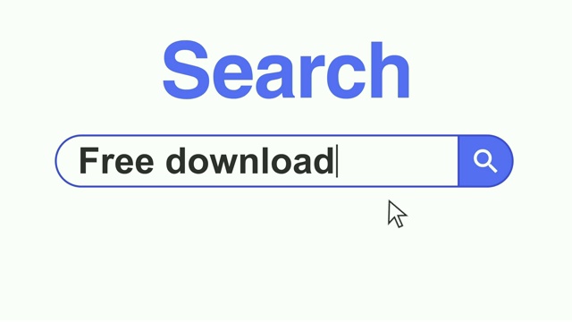 网页浏览器或网页与搜索框输入免费下载的互联网搜索视频素材