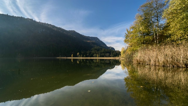 Schwansee湖在Allgäu阿尔卑斯山的时间流逝视频下载