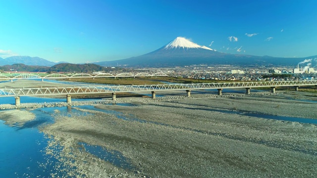 富士山和天上的富士河视频素材