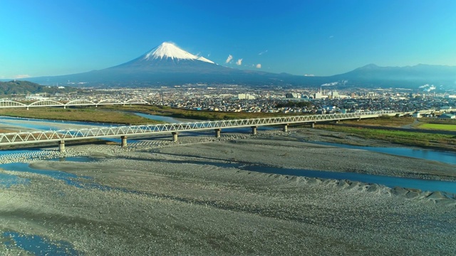 富士山和天上的富士河视频素材