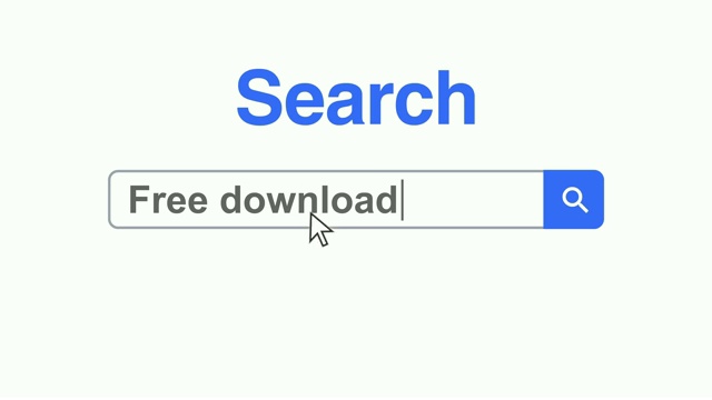 网页浏览器或网页与搜索框输入免费下载的互联网搜索视频素材