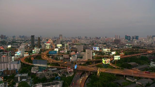 曼谷市景，商业区高楼林立视频素材