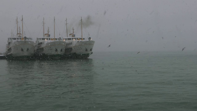 下雪天在İstanbul，土耳其视频素材