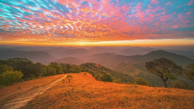 Doi phui ko山景观观点Mae hong son，泰国视频素材