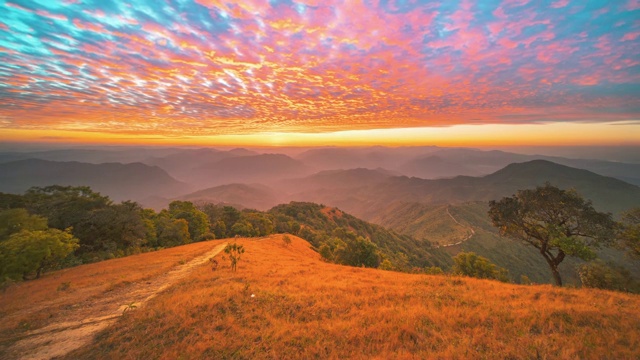 Doi phui ko山景观观点Mae hong son，泰国视频素材