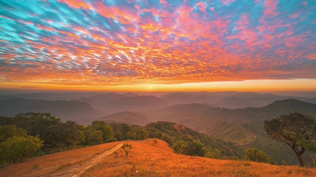 Doi phui ko山景观观点Mae hong son，泰国视频素材