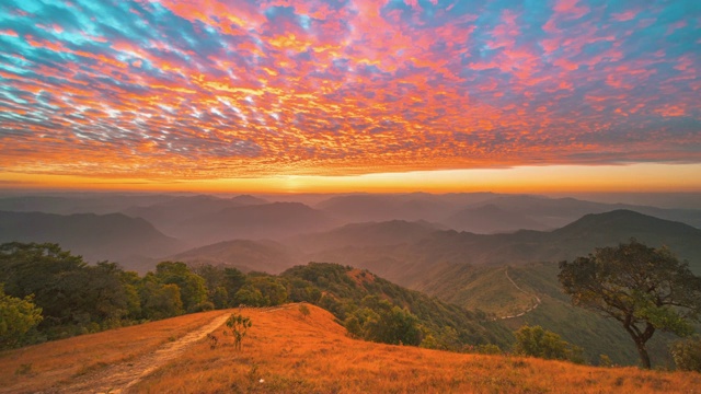 Doi phui ko山景观观点Mae hong son，泰国视频素材