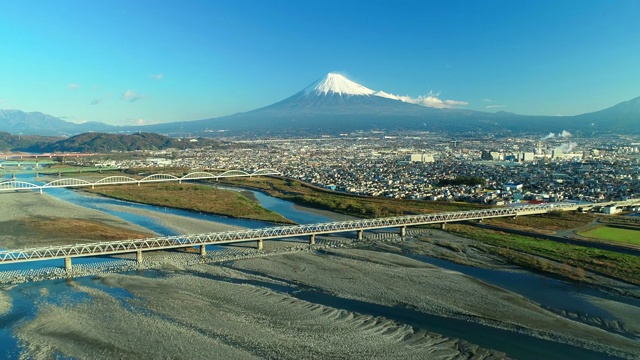 富士山和天上的富士河视频素材