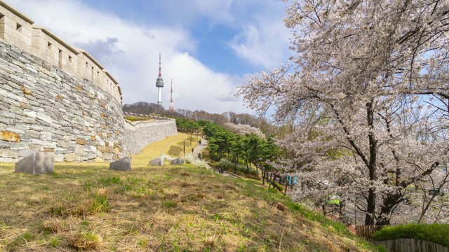 韩国首尔城市天际线的时间流逝视频素材