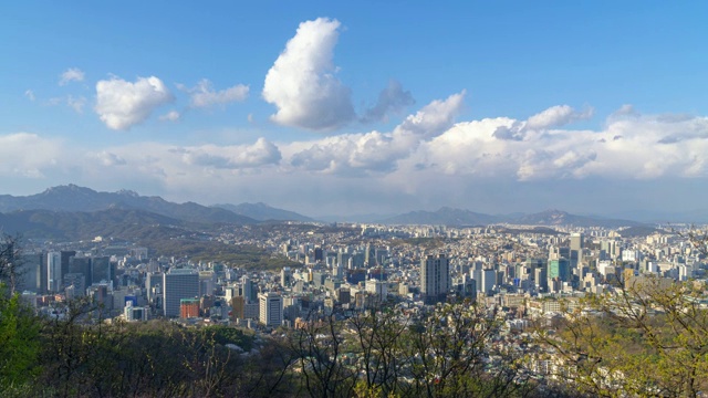 韩国首尔城市天际线的时间流逝视频素材