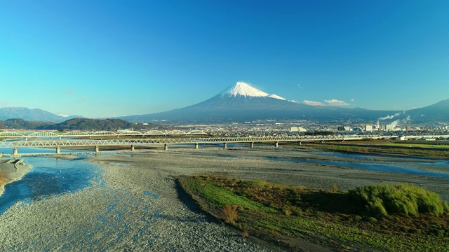 富士山和天上的富士河视频素材