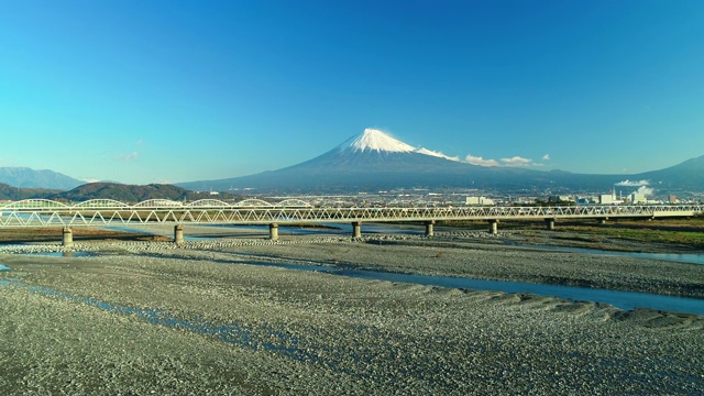 富士山和天上的富士河视频素材