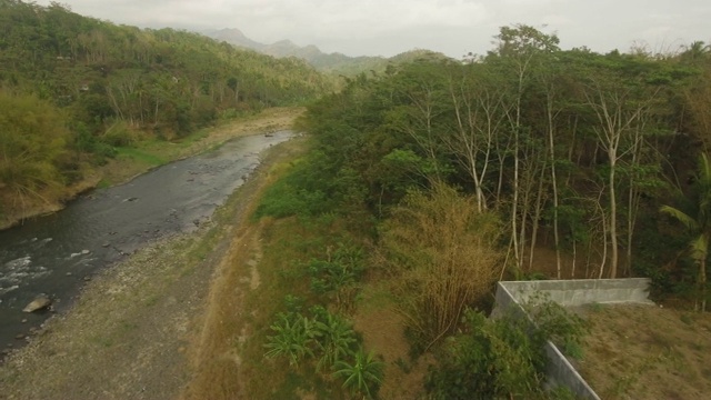 热带景观河流，农民土地视频素材