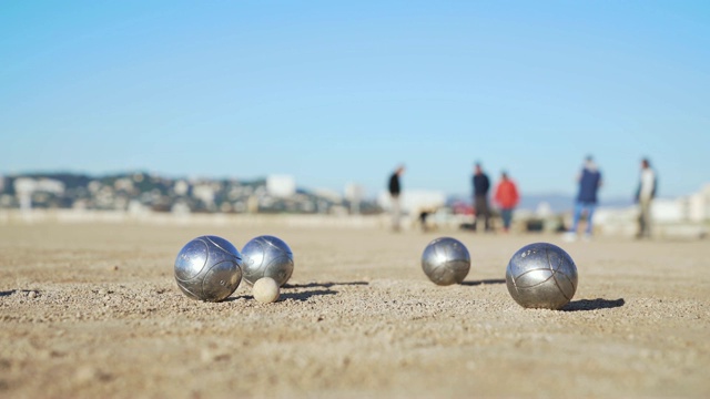 法国著名游戏Petanque 4K镜头视频素材