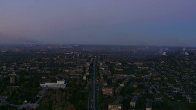 城市夜间全景鸟瞰图视频素材