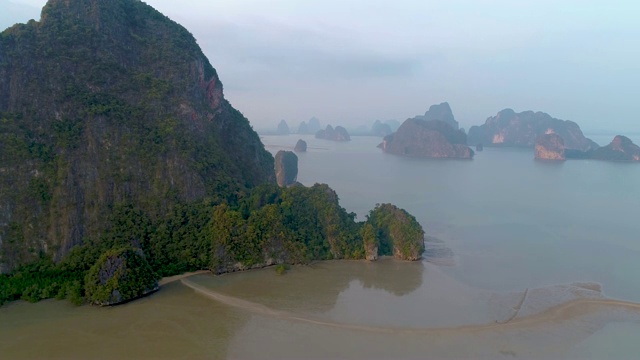 泰国攀雅滩红树林鸟瞰图视频下载