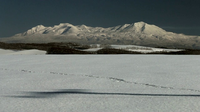 雪山覆盖的北海道视频素材