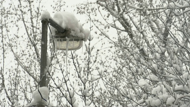 城市和暴风雪视频素材