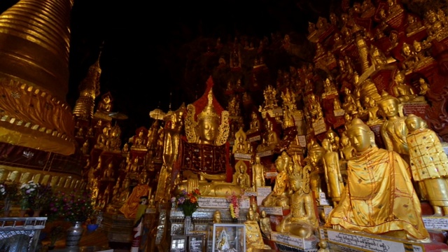 品达雅石窟佛寺，缅甸视频素材