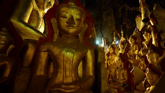 品达雅石窟佛寺，缅甸视频素材