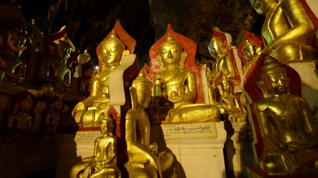 品达雅石窟佛寺，缅甸视频素材