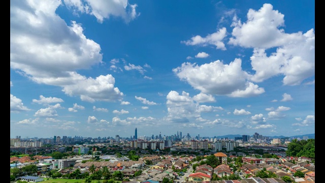 美丽和戏剧性的移动云在吉隆坡市中心天际线视频素材