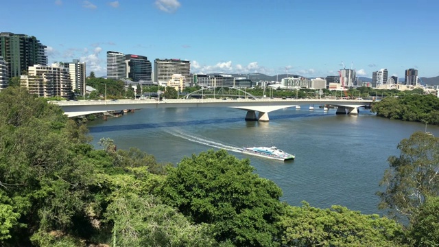 布里斯班城市的全景鸟瞰图视频素材