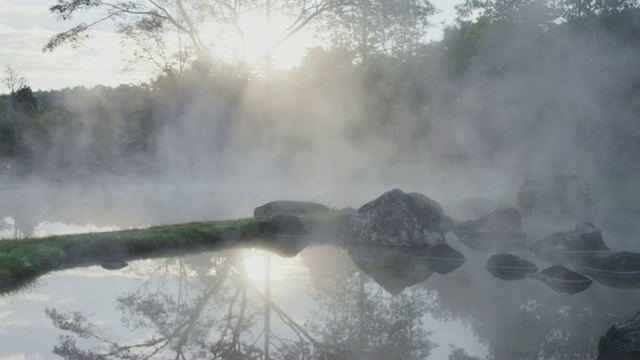 4k，泰国日出的温泉视频素材