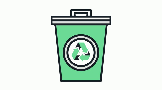 Waste Management & Collection‎Flat Line Icon Animation with Alpha视频素材