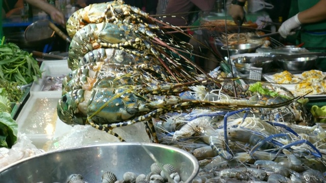 曼谷唐人街的餐饮和海鲜视频素材