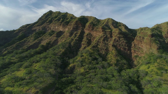 钻石头火山口鸟瞰图，瓦胡岛，夏威夷视频素材