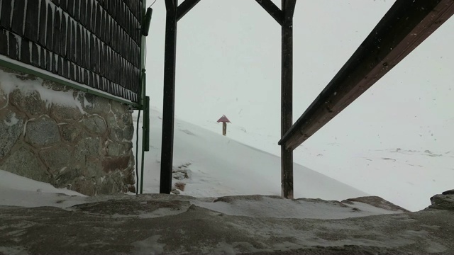 Tatras山附近的大风和降雪视频素材