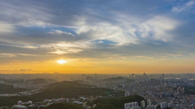 韩国首尔城市天际线的时间流逝视频素材